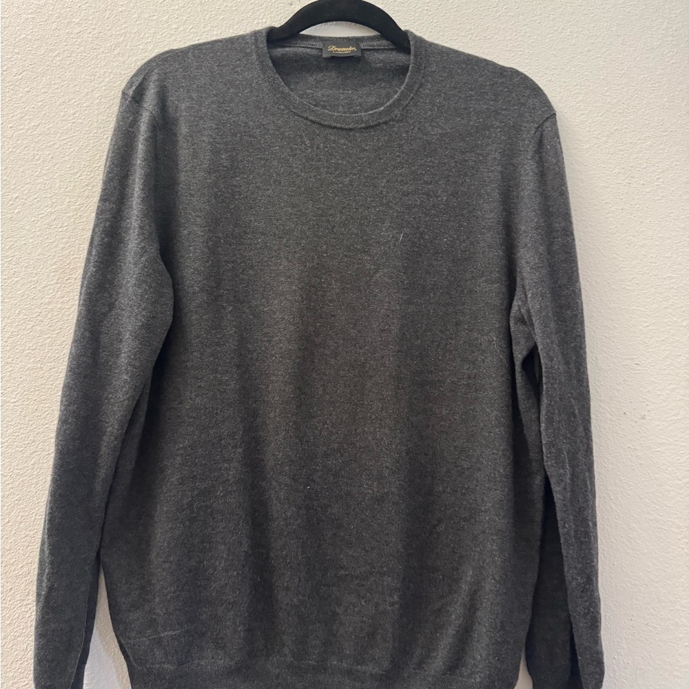 Drumohr Gray Crewneck Sweater Classic Knit Design